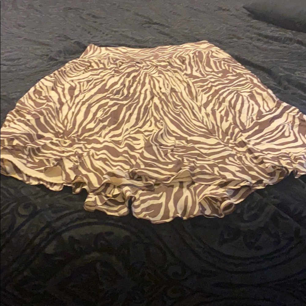 Silk animal print skirt